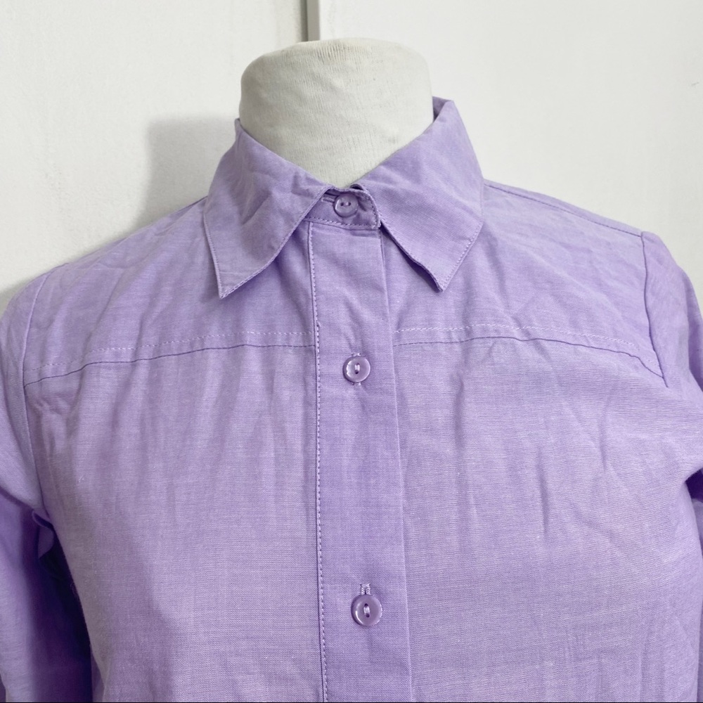 JOAN RIVERS NWT light denim boyfriend shirt XXS - Picture 2 of 9